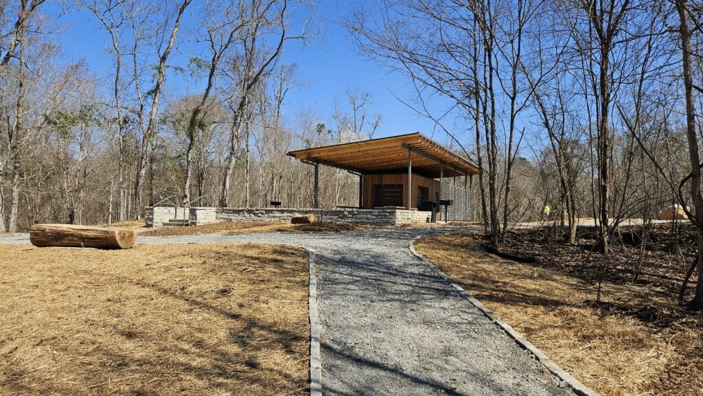 Open-air park pavilion built by JCG for a public land project in West Georgia