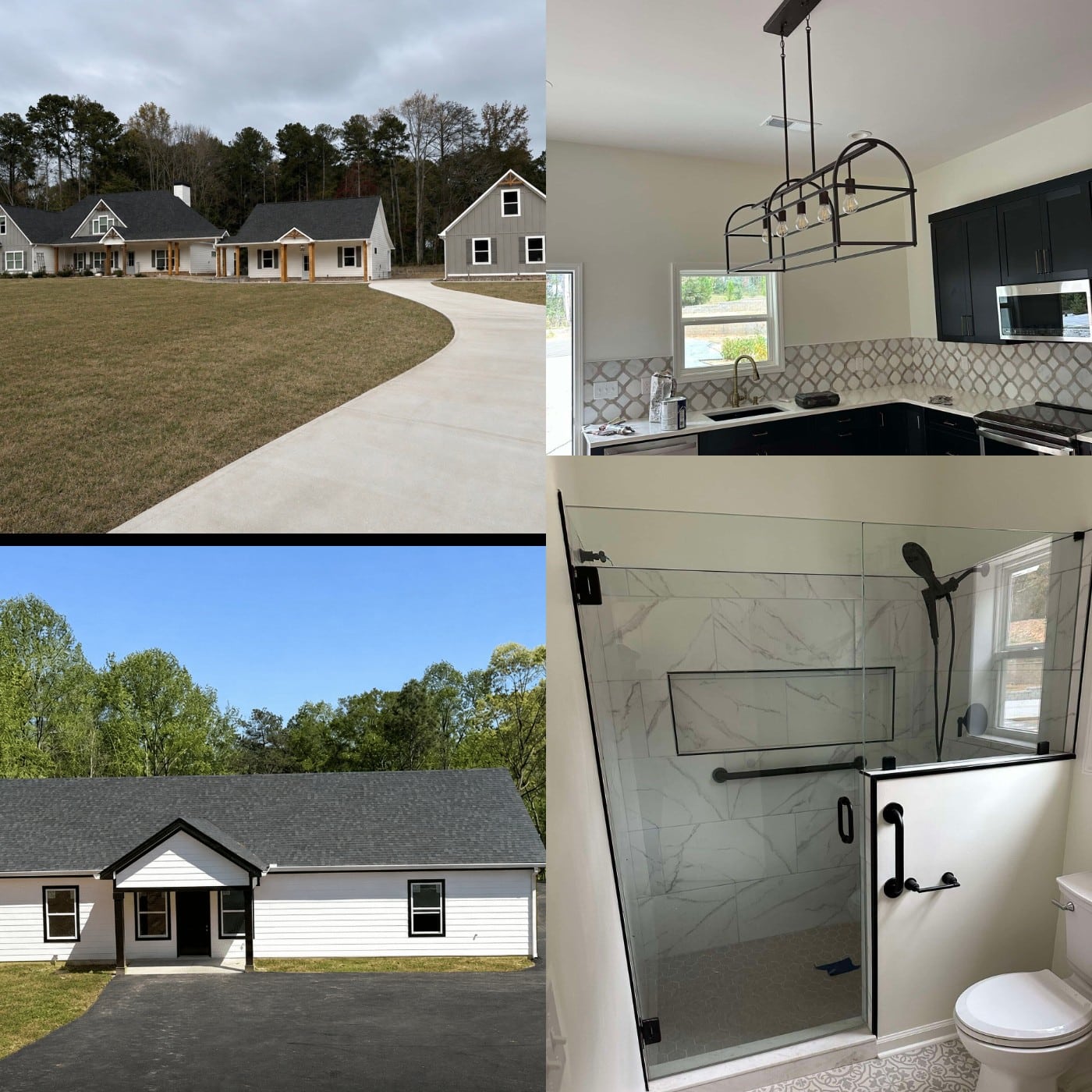 Collage of JCG custom homes, kitchen and bath projects in West Georgia